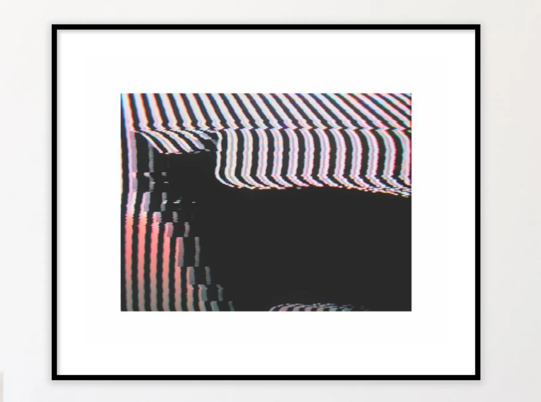 Rendering of framed print on wall.